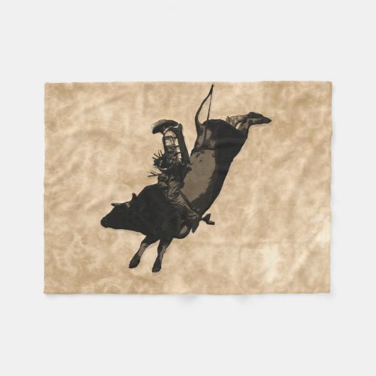 Couverture Polaire Bull Riding Hero- Rodeo Event Fleece Blanket (Devant (Horizontal))