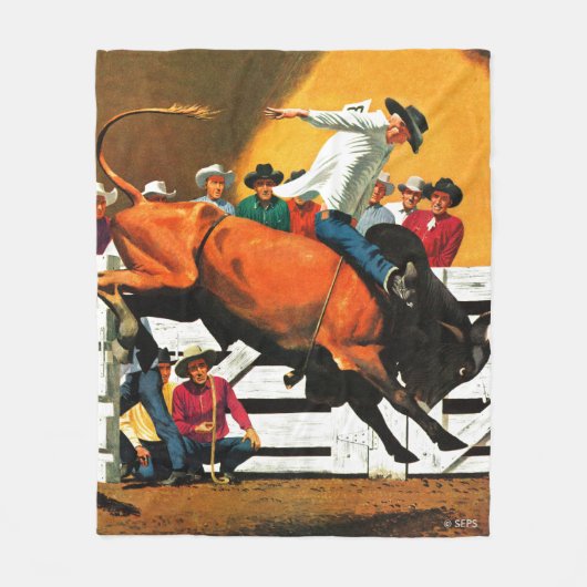 Couverture Polaire Bull Riding par Fred Ludekens (Devant)