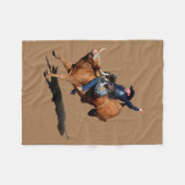 Couverture Polaire Bull Riding Rodeo Art (Devant (Horizontal))