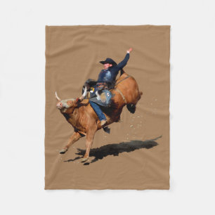 Couverture Polaire Bull Riding Rodeo Art