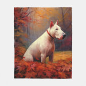 Couverture Polaire Bull Terrier à l'automne Leaves automne Inspire (Devant)