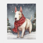 Couverture Polaire Bull Terrier Chien à Noël de neige (Devant)
