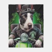 Couverture Polaire Bull Terrier Chien Conduite Vélo St. Patrick's Day (Devant)