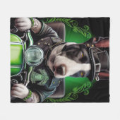 Couverture Polaire Bull Terrier Chien Conduite Vélo St. Patrick's Day (Devant (Horizontal))