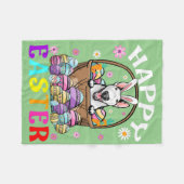 Couverture Polaire Bull Terrier Chien Joyeux oeufs de lapin de Pâques (Devant (Horizontal))