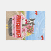 Couverture Polaire Bull Terrier Chien Saint-Valentin Coeurs de camion (Devant (Horizontal))