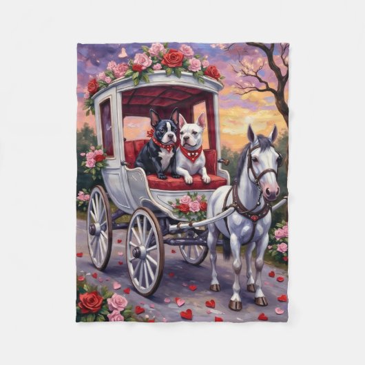 Couverture Polaire Bull Terrier Dog Valentine's Day (Devant)