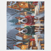 Couverture Polaire Bull Terrier Dogs Christmas Snow Holiday (Devant)