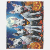 Couverture Polaire Bull Terrier Halloween Éffrayant (Devant)