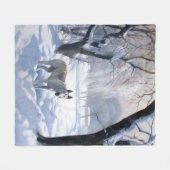 Couverture Polaire Bull Terrier Laisser neiger Noël (Devant (Horizontal))