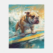 Couverture Polaire Bulldog Beach Surf Peinture (Devant)