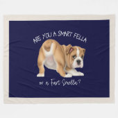 Couverture Polaire Bulldog Chiot Smart Fella Fart Smella Dark (Devant (Horizontal))