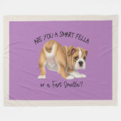 Couverture Polaire Bulldog Chiot Smart Fella Fart Smella Dark (Devant (Horizontal))