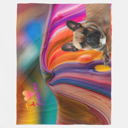 Couverture Polaire Bulldog français (Devant)