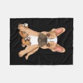 Couverture Polaire Bulldog Frenchie Love mignonne Chien Maman Fun Gir (Devant (Horizontal))