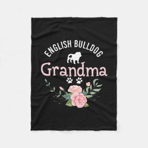 Couverture Polaire Bulldog Grandma Cadeaux Femmes mignonne Amoureux d