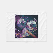 Couverture Polaire Bulldog Jouer Rock Guitare Électrique (Devant (Horizontal))