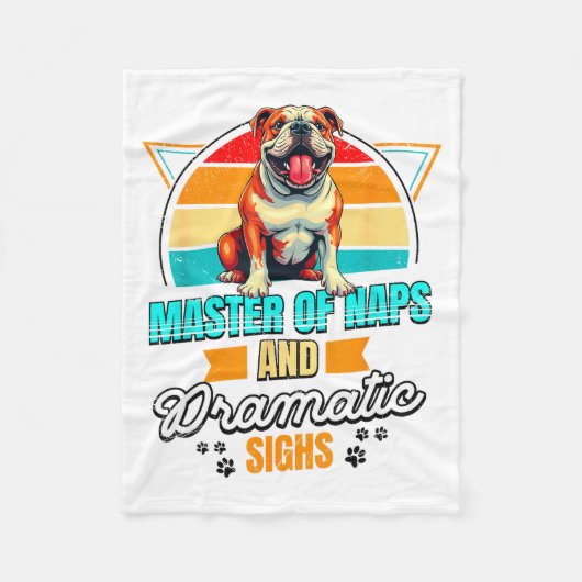 Couverture Polaire Bulldog Lover Funny Bulldog Retro  (Devant)