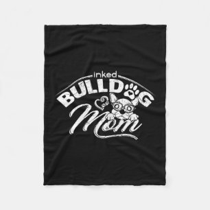 Couverture Polaire Bulldog Maman Tattoos Vieux anglais Bulldog Maman