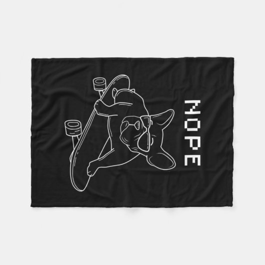 Couverture Polaire Bulldog Nope À cheval Un Cool De Skateboard French (Devant (Horizontal))
