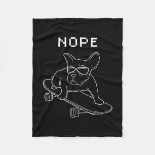 Couverture Polaire Bulldog Nope À cheval Un Cool De Skateboard French