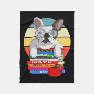 Couverture Polaire Bulldog Retour À L'École Bookworm Chien