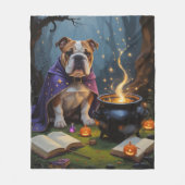 Couverture Polaire Bulldog Whimsical Halloween peinture (Devant)