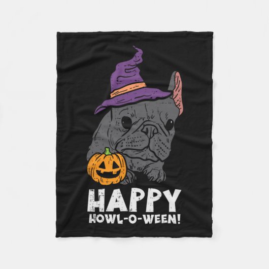Couverture Polaire Bulldog Witch Happy Howl O Ween Fun Halloween Chie (Devant)