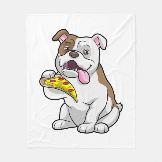 Couverture Polaire Bulldog with Piece of Pizza (Devant)