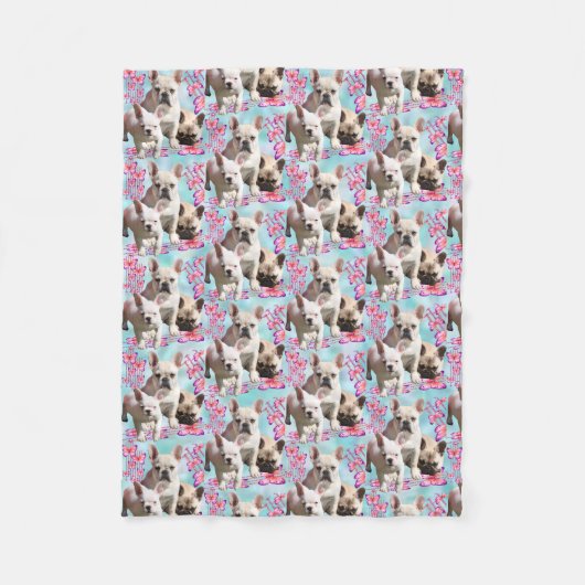 Couverture Polaire Bulldoge français (Devant)