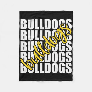 Couverture Polaire Bulldogs École Jaune Ventilateur Sport Team Spirit