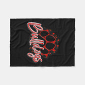 Couverture Polaire Bulldogs Red Black Cheetah School (Devant (Horizontal))