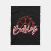 Couverture Polaire Bulldogs Red Black Cheetah School (Devant)