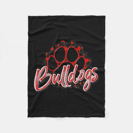 Couverture Polaire Bulldogs Red Black Cheetah School (Devant)