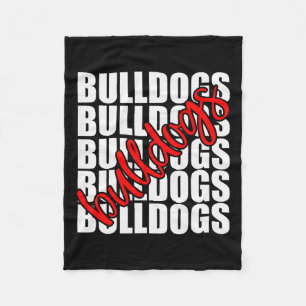 Couverture Polaire Bulldogs Red School Sports Fan Team Spirit