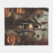 Couverture Polaire Bulle Terrier Riding Moto Halloween effrayant (Devant (Horizontal))