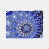 Couverture Polaire Bulles fractales Ombre Bleu Abstrait (Devant (Horizontal))