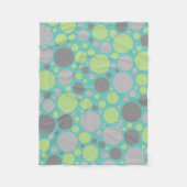 Couverture Polaire Bulles modernes Gris et Vertes (Devant)