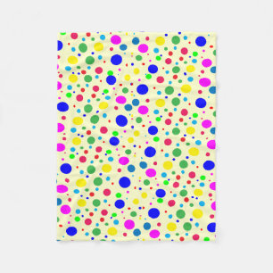 Couverture Polaire Bulles Polka Dot Colorées Blanche Toison