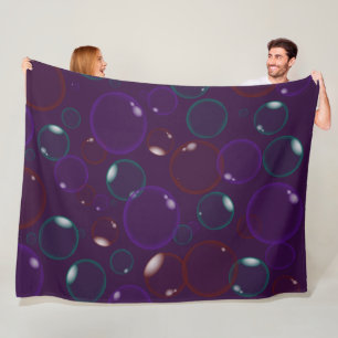 Couverture Polaire Bulles violettes Boules blanches de savon coloré b