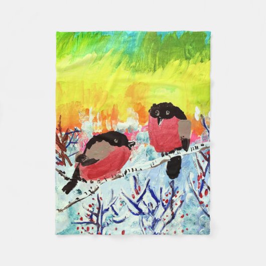Couverture Polaire Bullfinch Birds (Devant)