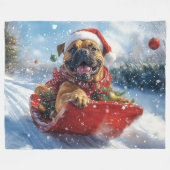 Couverture Polaire Bullmastiff Chien dans la corniche Laissez-le neig (Devant (Horizontal))