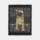 Couverture Polaire Bullmastiff Christmas Lights Ugly Sweater Funny Pe (Devant)