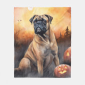 Couverture Polaire Bullmastiff d'Halloween avec la peur Citrouille (Devant)