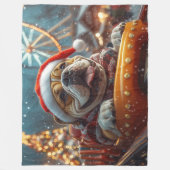 Couverture Polaire Bullmastiff Dog Roller Dessous de verre Noël (Devant)