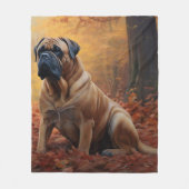Couverture Polaire Bullmastiff en automne Feuilles automne Inspire (Devant)