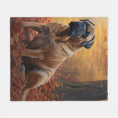 Couverture Polaire Bullmastiff en automne Feuilles automne Inspire (Devant (Horizontal))