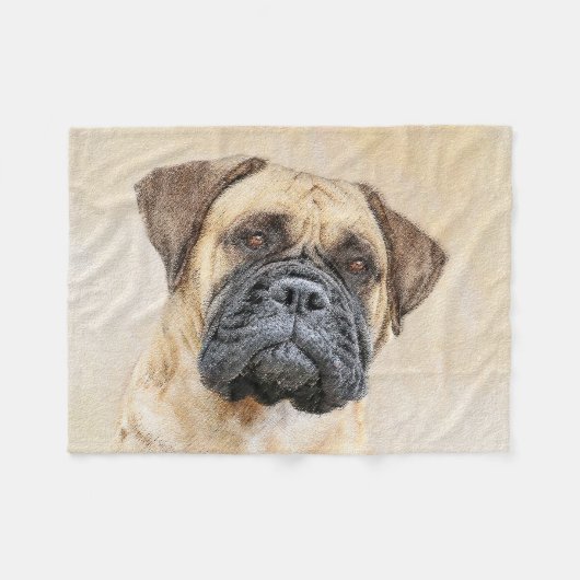 Couverture Polaire Bullmastiff Peinture - Joli chien d'origine art (Devant (Horizontal))