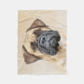 Couverture Polaire Bullmastiff Peinture - Joli chien d'origine art (Devant)