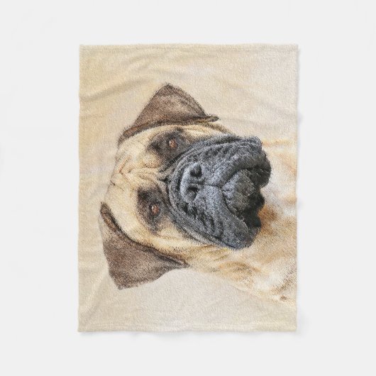 Couverture Polaire Bullmastiff Peinture - Joli chien d'origine art (Devant)